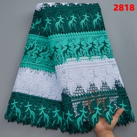 Tissu africain en dentelle Guipure, Soluble dans l'eau, robe de haute qualité, broderie 2022, 2818