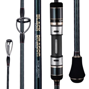 Canne à pêche en carbone solide de haute qualité BLACK <span class=keywords><strong>DRAGON</strong></span> 1,91 m, poids de leurre 80g-250g, pour jigging lent, avec anneaux Fuji K Guide, pour la pêche en bateau en haute mer - Product Image 5