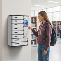Y2Power UVC Premium, casier intelligent sécurisé à écran tactile à 8 compartiments, station de charge de téléphone avec 2 compartiments plus grands pour tablettes