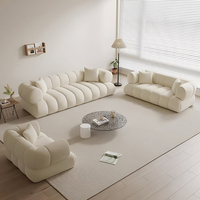 Canapé d'angle modulable de luxe de designer européen, canapé-lit nuage moderne en tissu jaune pour salon