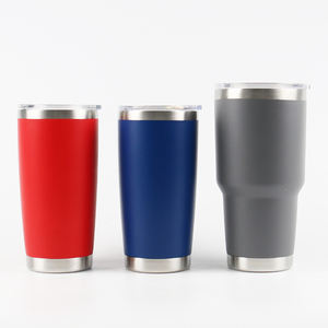 Taza <span class=keywords><strong>de</strong></span> viaje con tapa transparente para coche, vaso aislado al vacío con revestimiento <span class=keywords><strong>de</strong></span> polvo <span class=keywords><strong>de</strong></span> acero inoxidable, doble pared, nuevo diseño, <span class=keywords><strong>2022</strong></span> - Product Image 1