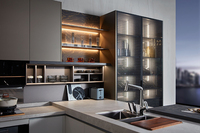 OPPEIN – armoire de cuisine professionnelle, gris brillant, garde-manger moderne, placard Design pour Villa