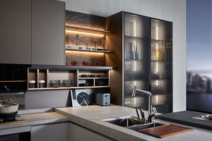 OPPEIN – armoire de cuisine professionnelle, gris brillant, garde-manger moderne, <span class=keywords><strong>placard</strong></span> Design pour Villa - Product Image 3