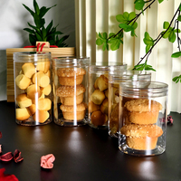 Emballage alimentaire en plastique transparent Desserts Biscuits Fruits Lasagnes Tiramisu Boîte cylindrique avec couvercle