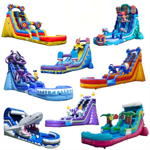 Bateau gonflable pirate avec toboggan aquatique, piscine à éclaboussures, drapeaux Tête de Mort et Jolly <span class=keywords><strong>Roger</strong></span> pour festival en plein air - Product Image 4