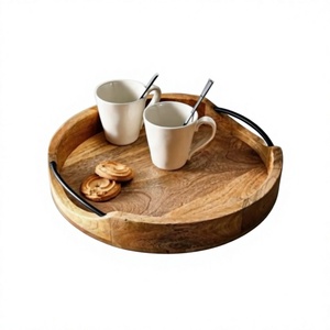 Elegante Bandeja de Servicio de Madera de Mango, Nueva Colección, Bandeja para Café, Té y Bebidas, Ideal para Sala de Estar y Restaurante - Product Image 1