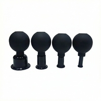 Ventouses de massage en silicone noir personnalisées en gros pour thérapie par ventouses faciales et corporelles, anti-cellulite