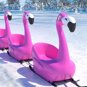 Luge à neige pour enfants en forme de renne, en polyéthylène durable, équipement de jeu d'hiver, lot de 4 - Product Image 3