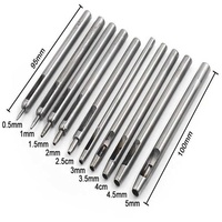 Cuir fait main 10 pièces ensemble rond poinçon ceinture poinçon Perforation poinçon cuir bricolage cuir outils ceinture