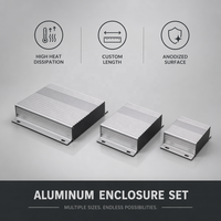 Caja de Distribución Pequeña de Perfil Extruido, Mecanizado CNC de Precisión, Anodizado, Longitud Personalizada OEM