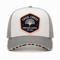 Casquette de baseball tendance en maille tissée avec logo personnalisé de haute qualité, bordure vieillie et broderie métallique, idéale pour l'extérieur - Vente en gros