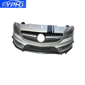 Ensemble de pare-chocs avant pour <span class=keywords><strong>Mercedes</strong></span>-Benz GLA45 <span class=keywords><strong>AMG</strong></span> 117 avec phares à LED Grilles de lèvre avant et radiateur - Product Image 2