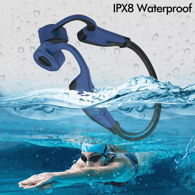 Swim Bone Conduction for 5.3 Wireless Earphone IPX-7 Waterproof Earbuds 16GB MP3 Music Player Magnetic Charging Headphones