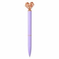 Stylo à bille en alliage métallique en forme de cœur, creux, avec grand diamant en cristal incrusté, écriture fluide 1,0 mm, cadeau pour étudiant