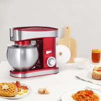 Mixeur multifonctionnel durable 1500W, hachoir à viande, presse-agrumes, batteur à gâteau, couleur rouge, pour pâte et mélange de gâteaux