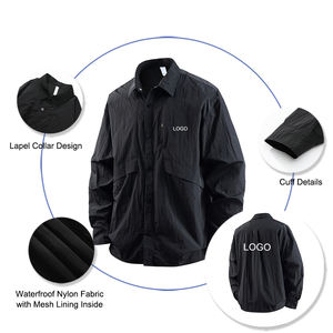 Vestes en nylon unisexes à col rabattu avec doublure en mesh à l'intérieur, imperméables, coupe-vent pour le printemps - Product Image 2