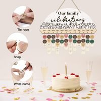 Calendrier des anniversaires pour nos célébrations familiales, Plaque murale vintage en bois pour rappeler les anniversaires de la famille