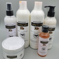 Masque capillaire hydratant à l'acide hyaluronique et à la kératine, style luxe OEM, texture crémeuse, nourrissant, à l'huile d'argan, soin profond.