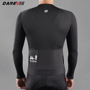 Darevieカスタムホワイトブラックカスタムエアロ自転車ジャージシャツ卸売メンズサイクリングジャージUVカット長袖エアロバイクウェア - Product Image 3