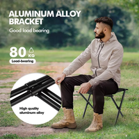 Tabourets pliants tactiques légers en aluminium pour jardin et camping, chaises de pêche portables en tissu Oxford 900D matelassé et durable