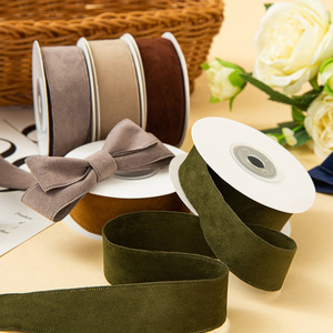 Zexiao 2.5cm hai mặt cạnh mô hình động vật thân thiện với môi <span class=keywords><strong>Webbing</strong></span> <span class=keywords><strong>50</strong></span> yards Polyester da con hươu nhung handmade DIY tóc - Product Image 4