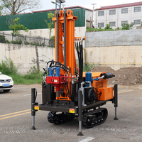 Foreuse mobile sur roues pour puits profonds de 200 m, hydraulique rotative, à déplacement rapide, avec frein de stationnement, pour forage de puits d'eau profonde
