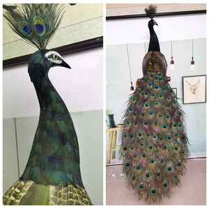 Paon simulé véritable plume oiseaux modèle réaliste réaliste fait à la main artisanat pour les décorations de mariage de fête de Noël - Product Image 5