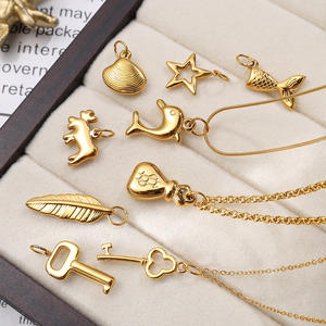 Pendentif Bohème Fleur Rose Femme, Breloque Lune Croissante, Acier Inoxydable Or 18 carats, Breloques Animaux Chien, Vierge Marie, Saint Michel, Tendance - Product Image 5