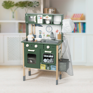 Multi-functional Wooden Kitchen Toys Green Cooking Food <strong>Garbage</strong> <strong>Sorting</strong> with Blackboard Pretend Play Set - Product Image 6