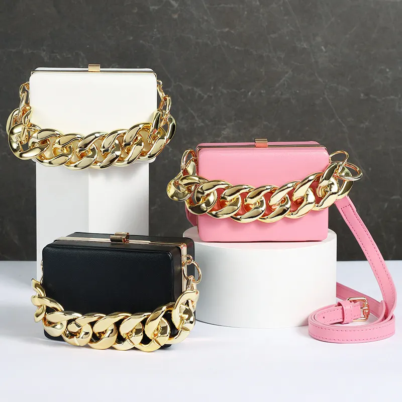 New fashion party bag large chain ladies small square bag evening clutch bags for women