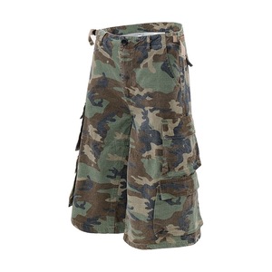 Wholesale Custom Cargo Short Camouflage Elastic Waist Vintage Mult Pocket Baggy Breathable Camouflage Cargo Shorts <b>for</b> Men - Product Image 4