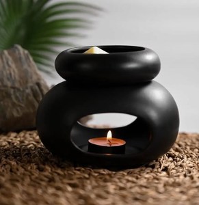 Toptan Modern İskandinav özel yuvarlak seramik yağ yakıcı mumluk koku yağı - Product Image 1