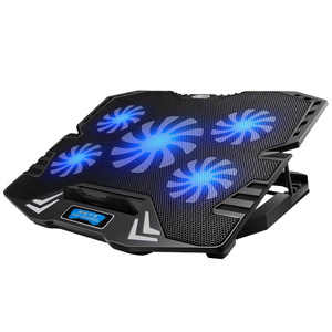 Enfriador para portátiles Core iChill K5, 360x255mm, 5 ventiladores, almohadilla de refrigeración con LED azul para portátiles y ultrabooks - Product Image 1