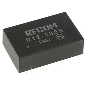 R12-100B 5W ตัวแปลงไฟแบบแยกส่วน DC-DC 10-14V เป็น 50-135V 50mA 3kV DIP24 แบบ Through Hole - Product Image 1