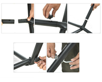 Hamac d'extérieur avec support et filet Loustics Hamac en tissu Support portable en acier pour hamac