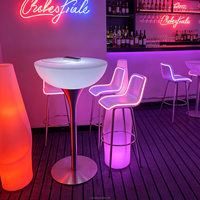 Table de bar LED moderne à haut plateau, rechargeable et illuminée, pour discothèque, salon, salle de banquet, mesa de bar iluminada