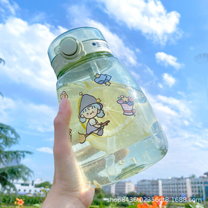 Plastic Drinkware With Straw 500Ml Cartoon Design For Students Back To School Use Portable Water Bottle - Product Image 1