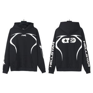 Felpa con Cappuccio Hell Star Nuova Collezione 2025 Stile High <span class=keywords><strong>Street</strong></span> Uomo e Donna 100% Cotone Lavaggio Acido con Stampa Digitale - Product Image 6