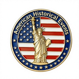 Pièce de collection estampillée en métal plaqué or, commémorative du 250e anniversaire américain, avec la mascotte de la <span class=keywords><strong>Statue</strong></span> de la Liberté, nouvelle collection, vente chaude - Product Image 1