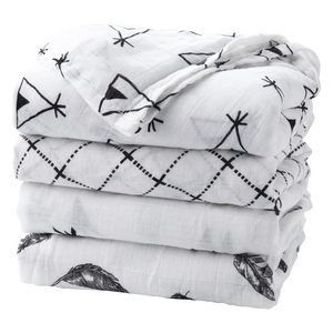 110*120 cm Stock Ready 138 G/pc gasa 70% bambú 30% algodón muselina 2 capas bebé suave impreso manta Swaddle Wrap recepción - Product Image 1
