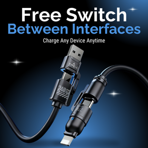 <span class=keywords><strong>C</strong></span>âble de charge et de données universel 240W 4 en 1, PD 3.1, silicone liquide souple, <span class=keywords><strong>USB</strong></span> <span class=keywords><strong>C</strong></span> vers <span class=keywords><strong>C</strong></span>, cordon Lightning pour synchronisation CarPlay filaire, 1m 2m - Product Image 5