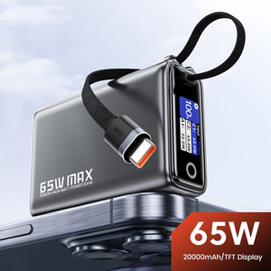 พาวเวอร์แบงค์ <span class=keywords><strong>3</strong></span> in 1 ความจุ 20000mAh ชาร์จเร็ว 65W PD พร้อมหน้าจอ TFT รองรับการชาร์จ 45W สำหรับแล็ปท็อป ไอโฟน ซัมซุง - Product Image 2