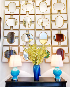Specchio da Parete in Metallo Design Art Déco Personalizzato, Vetro Durevole da 2mm <span class=keywords><strong>per</strong></span> Soggiorno - Product Image 4