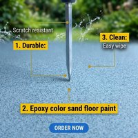 Peinture époxy colorée pour sols en sable, facile à nettoyer, revêtement décoratif durable pour les sols de hall résidentiel