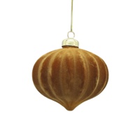 Boule de Noël en verre floquée velours rouge, vert, marron, bleu – Vente en gros usine