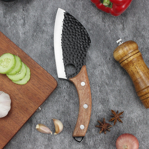 (SD-0023) tay cầm bằng gỗ uốn cong dao nhà bếp 6 inch tay rèn Mẫu dao khắc 4cr13mov - Product Image 5