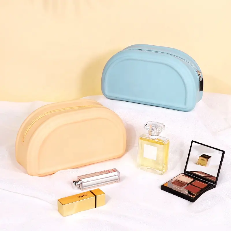 Wellfine Waterproof Silicone Make Up Pouch Organizer Cosmetic Bags Cases Travel Toiletry for Girls