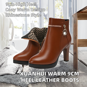 Xuanhui Wholesale New Formal <b>Work</b> Fashion Comfortable Warm Leather 9cm High Heel Ankle <b>Boots</b> Height Increasing Hard-Wearing for - Product Image 2