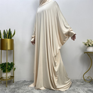 Musulmán <span class=keywords><strong>Pray</strong></span> Loose Hoodie Dress Modest Abaya Plain Mujeres Ropa islámica Medio Oriente Robe Abayas para mujeres - Product Image 4