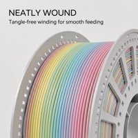 Filament PLA mat multicolore 1,75 mm 1 kg, texture soie dégradé arc-en-ciel, surface lisse à faible brillance sans traces pour imprimante 3D